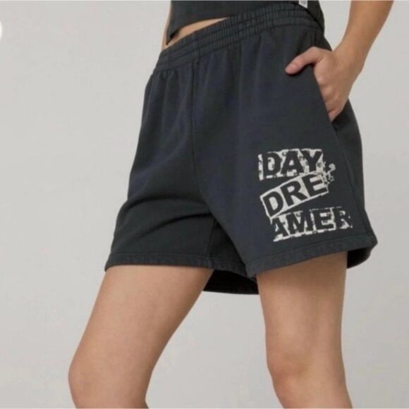 NWT Daydreamer Vintage Black Punk Stamp Sweatshorts XS Shorts Pull On Athletic - Picture 10 of 10
